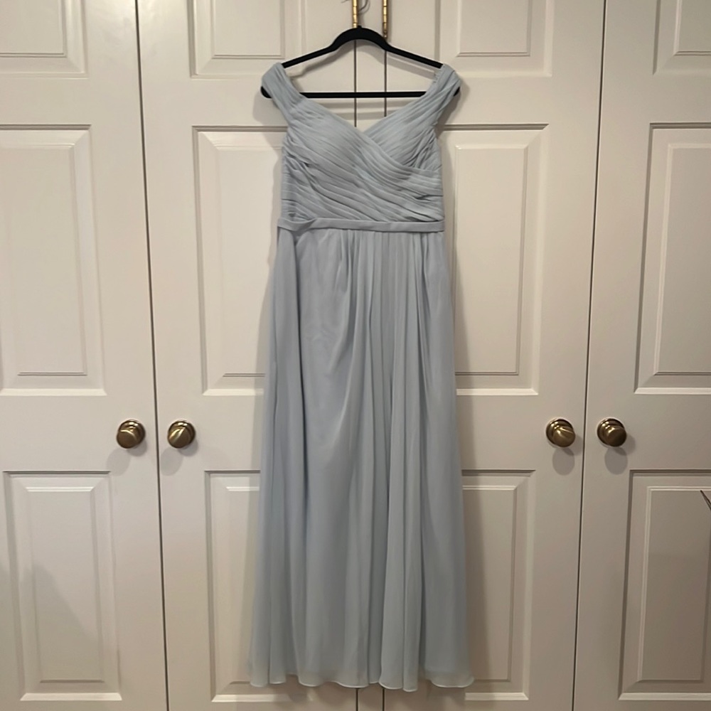 Azazie Bridesmaids or Formal Wedding Cocktail Dress Mist Blue